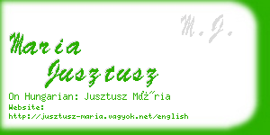 maria jusztusz business card